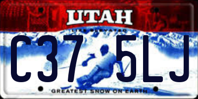 UT license plate C375LJ