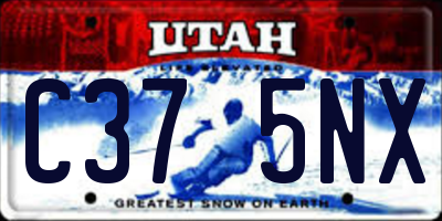 UT license plate C375NX