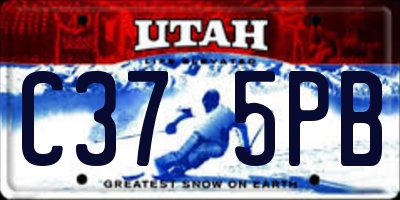 UT license plate C375PB