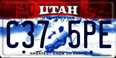 UT license plate C375PE