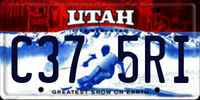 UT license plate C375RI