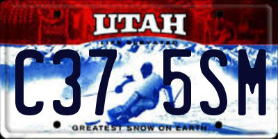 UT license plate C375SM