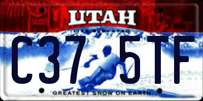 UT license plate C375TF