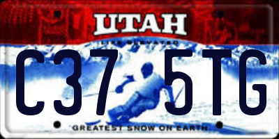 UT license plate C375TG