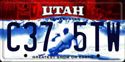 UT license plate C375TW