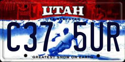 UT license plate C375UR