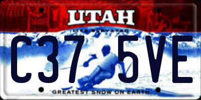 UT license plate C375VE
