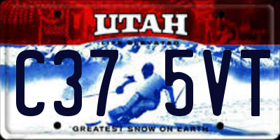 UT license plate C375VT