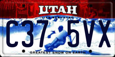 UT license plate C375VX