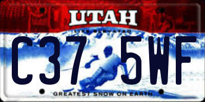 UT license plate C375WF