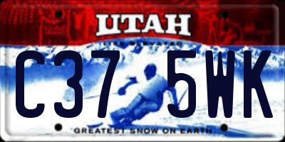 UT license plate C375WK