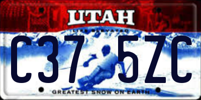 UT license plate C375ZC