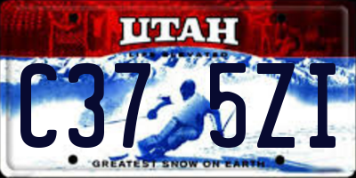 UT license plate C375ZI