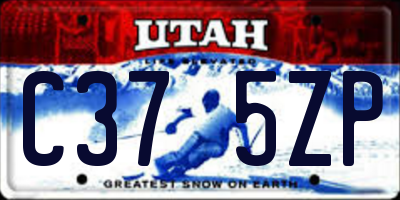 UT license plate C375ZP