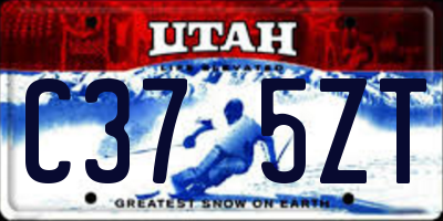 UT license plate C375ZT