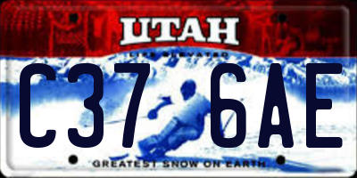 UT license plate C376AE