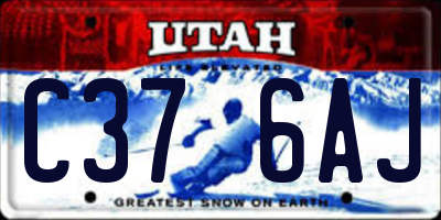 UT license plate C376AJ