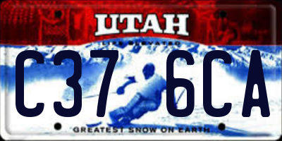 UT license plate C376CA