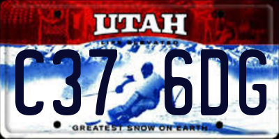 UT license plate C376DG