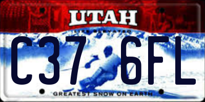 UT license plate C376FL