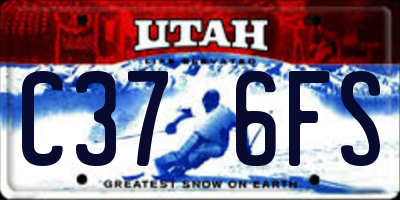UT license plate C376FS