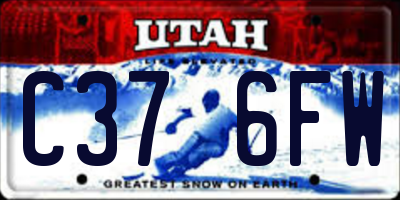 UT license plate C376FW