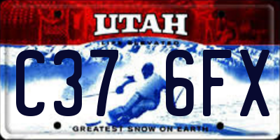 UT license plate C376FX