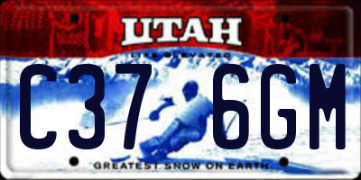 UT license plate C376GM
