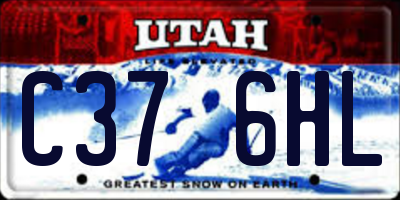 UT license plate C376HL