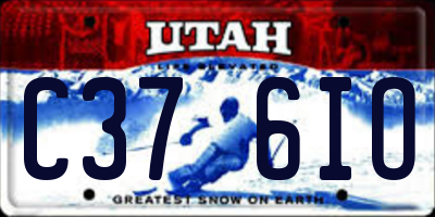 UT license plate C376IO