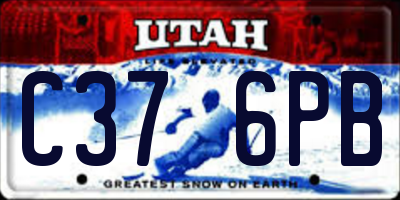 UT license plate C376PB