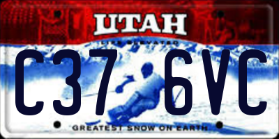 UT license plate C376VC