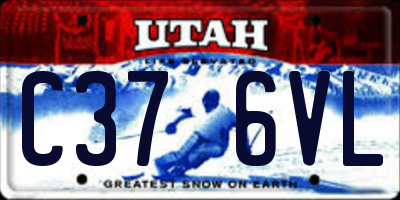 UT license plate C376VL