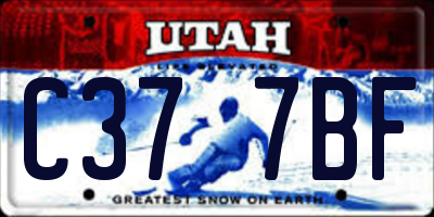 UT license plate C377BF