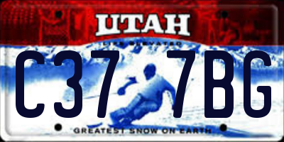 UT license plate C377BG