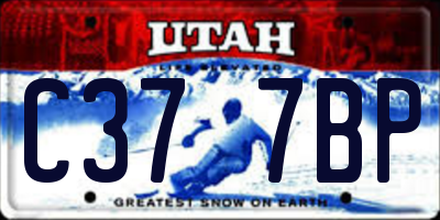 UT license plate C377BP