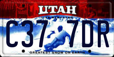 UT license plate C377DR