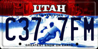 UT license plate C377FM