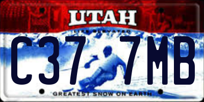 UT license plate C377MB