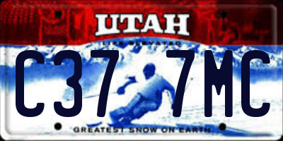 UT license plate C377MC