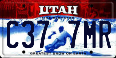 UT license plate C377MR