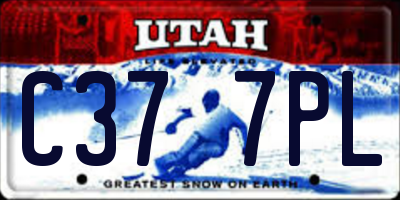 UT license plate C377PL