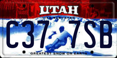 UT license plate C377SB