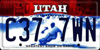 UT license plate C377WN