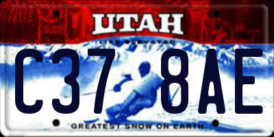 UT license plate C378AE