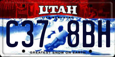 UT license plate C378BH