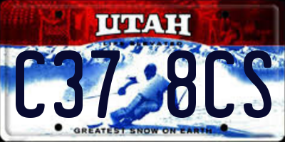 UT license plate C378CS