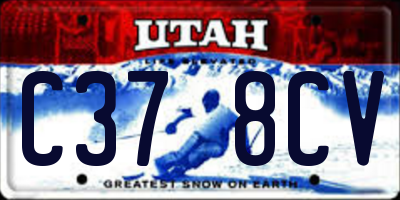 UT license plate C378CV