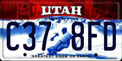 UT license plate C378FD