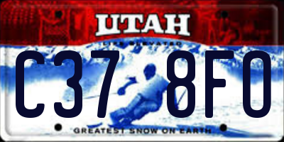UT license plate C378FO